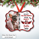 Personalized Aluminum Dog Memorial Ornament Paw Print